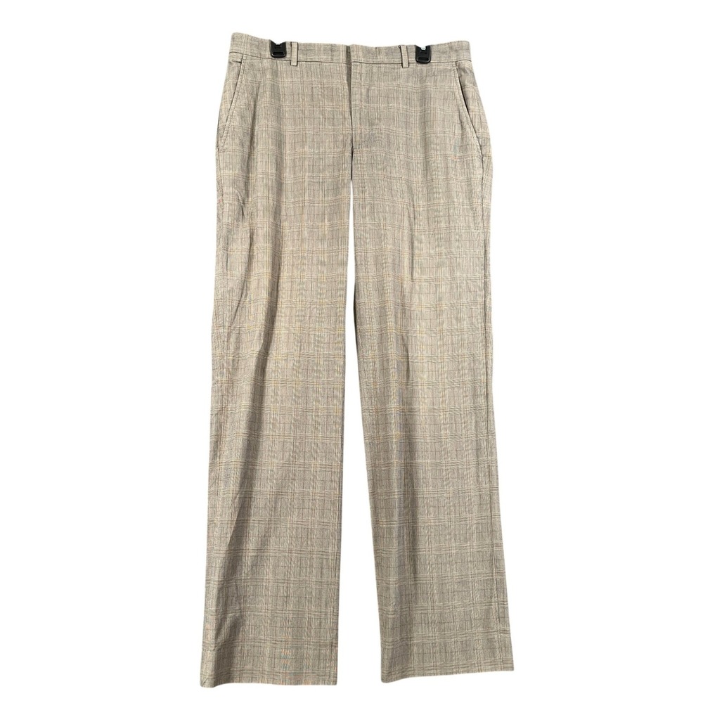 Banana Republic Chino Mens 36x33 Glen Plaid Brown Modern Fit Office Trousers